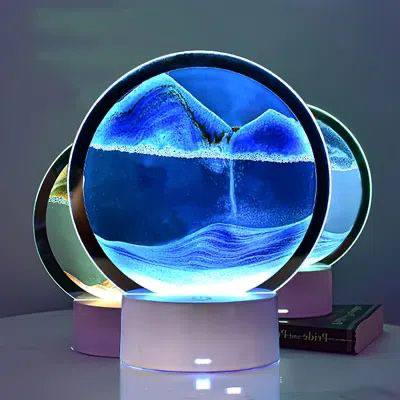 Lámpara de mesa de arena movediza 3D