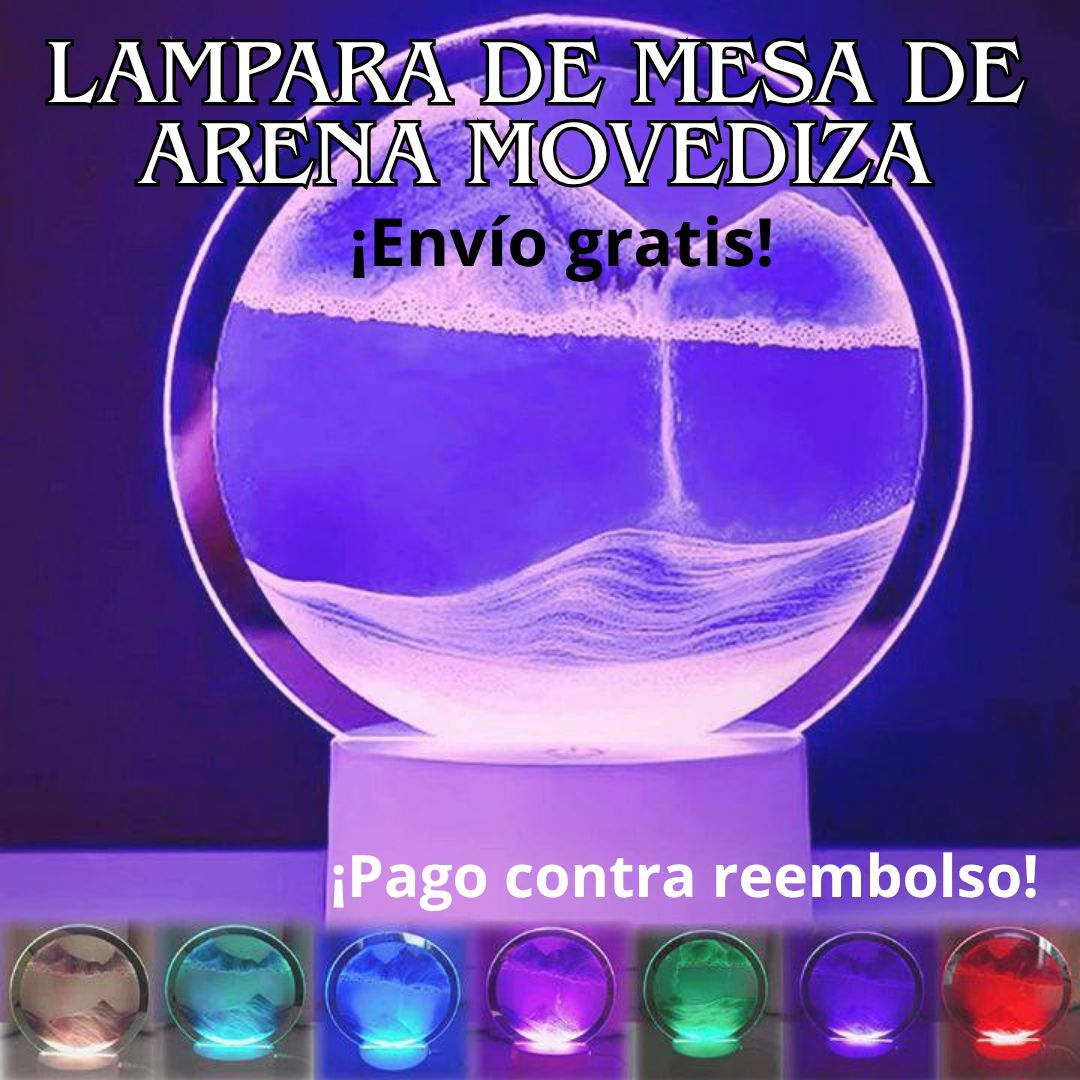 Lámpara de mesa de arena movediza 3D